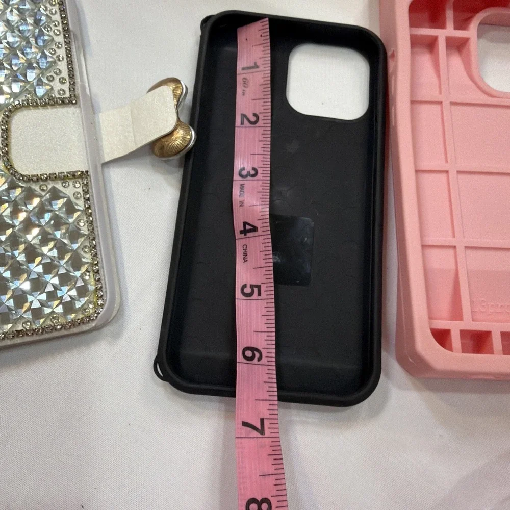 Pink Silicone Telephone iPhone Case Fitting 14 Plus,‎ 15 Plus, 12 Max And 13 Pro